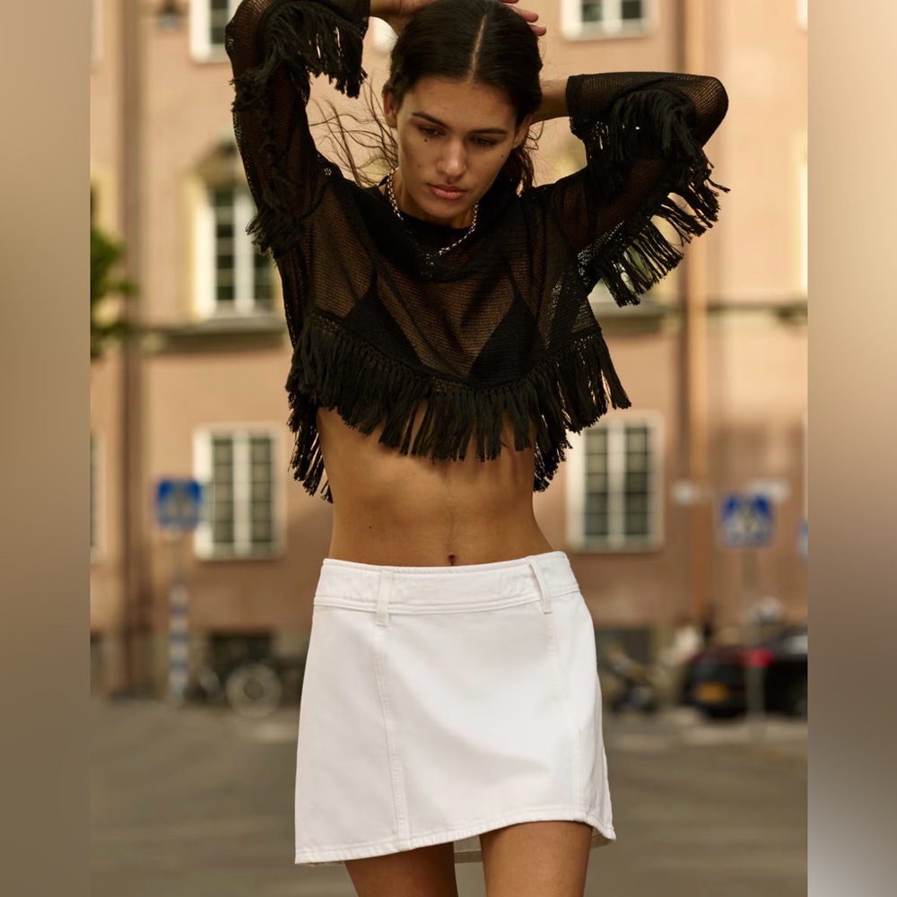 NWT White Denim Skirt